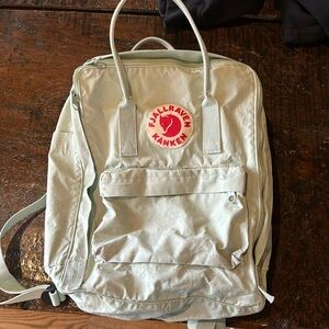 Fjallraven backpack. Light green and nicely cared for and cleaned backpack.